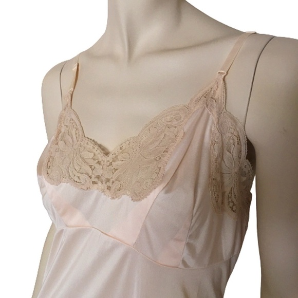 Wonder Maid Peach Full Slip Oodles of Ecru Lace Lacy ILGWU Label 38 - Picture 4 of 10